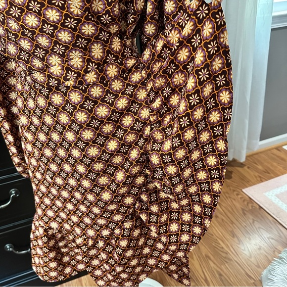Draper James Geometric Floral Long Sleeve Wrap Dress | NWT Size Large - Picture 6 of 16